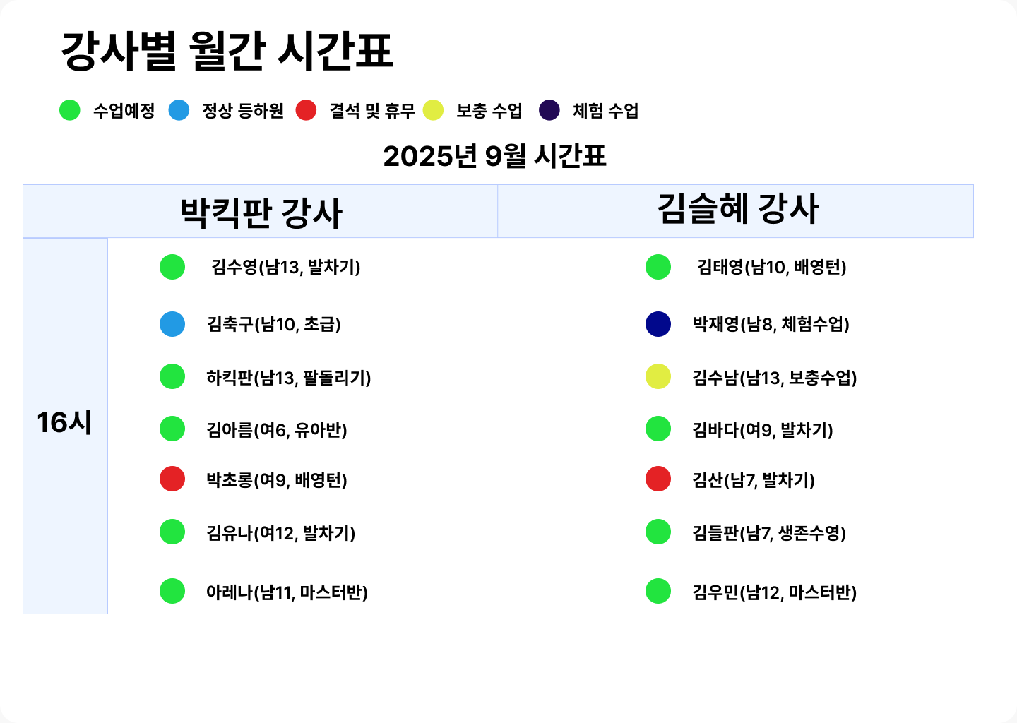 출결번호 입력